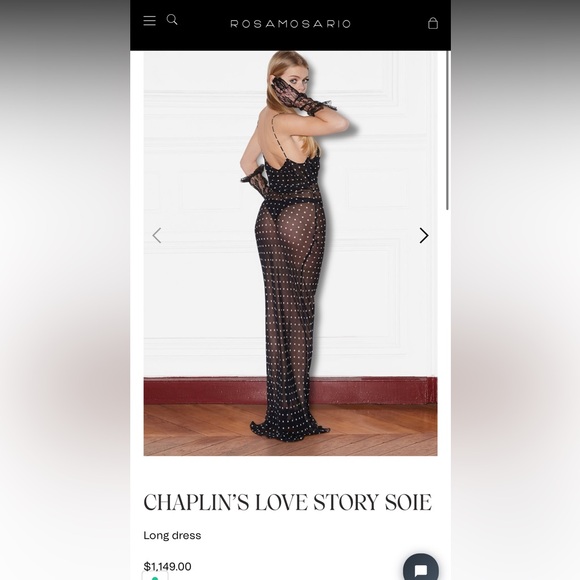 Rosamosario 100% Silk Georgette Polka Dot Peignoir Dress and Robe Black & White - Picture 16 of 17